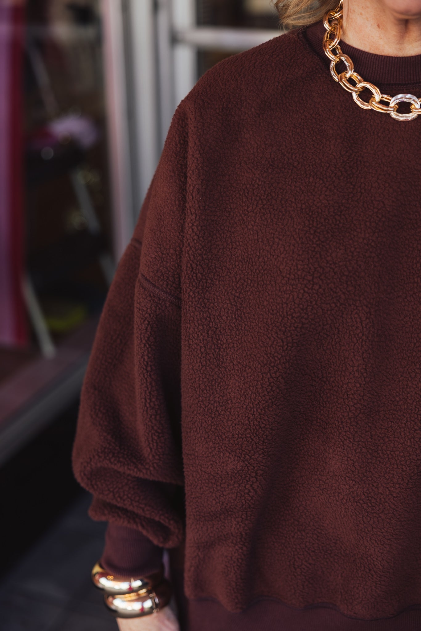 Reversible Fleece Crewneck